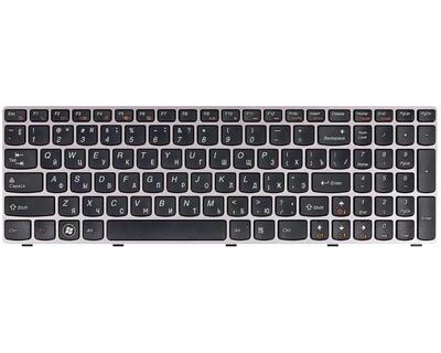 Клавиатура для ноутбука Lenovo IdeaPad (Z560, Z565, G570, G770) Black, (Bronze Frame), RU - фото 2