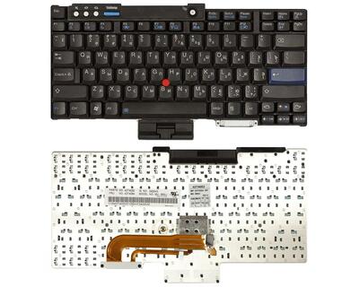 Клавиатура для ноутбука Lenovo ThinkPad (T60, T61, R60, R61, Z60T, Z61T, Z60M, Z61M, R400, R500, T500, W500, W700, W700ds) с указателем (Point Stick) Black RU