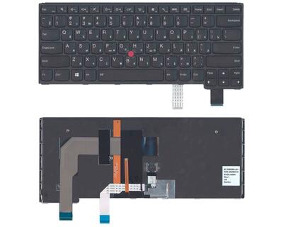 Клавиатура для ноутбука Lenovo Yoga (S3-14) с подсветкой (Light), с указателем (Point Stick), Black, (Black Frame) RU