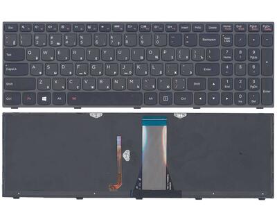 Клавиатура для ноутбука Lenovo Ideapad (G50-70) с подсветкой (Light) Black, (Black Frame) RU