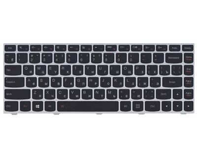 Клавиатура для ноутбука Lenovo IdeaPad FLex 14 G40, G40-30, G40-45, G40-70, G40-75, G40-80, Z41-70, 500-14ACZ, 500-14ISK, 300-14ISK, B40-80 с подсветкой (Light), Black, (Silver Frame), RU - фото 2