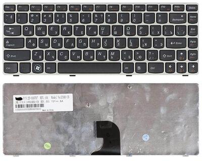 Клавиатура для ноутбука Lenovo IdeaPad (Z360) Black, (Silver Frame), RU