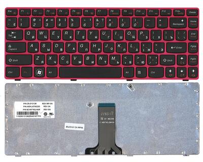Клавиатура для ноутбука Lenovo IdeaPad (Z470, G470Ah, G470GH, Z370) Black, (Red Frame), RU