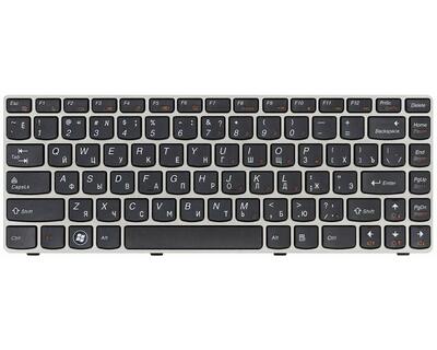 Клавиатура для ноутбука Lenovo IdeaPad (Z360) Black, (Silver Frame), RU - фото 2