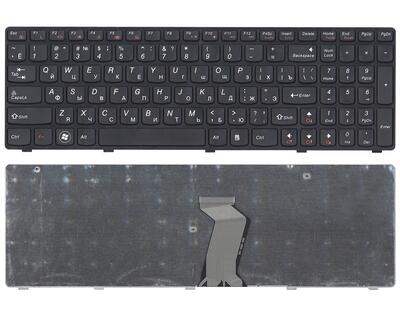 Клавиатура для ноутбука Lenovo IdeaPad G580, G585, Z580, Z585, Z780 Black, (Black Frame), RU