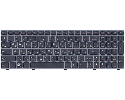 Клавиатура для ноутбука Lenovo IdeaPad (G500, G700), Black, (Gray Frame) RU - фото 2