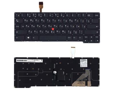 Клавиатура для ноутбука Lenovo ThinkPad Yoga X1 2nd с указателем (Point Stick), с подсветкой (Light), Black, (No Frame) RU