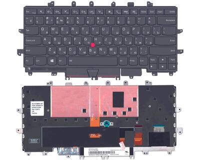 Клавиатура для ноутбука Lenovo ThinkPad (X1) с подсветкой (Light), с указателем (Point Stick), крепления (Fastening) Black, Black Frame, RU