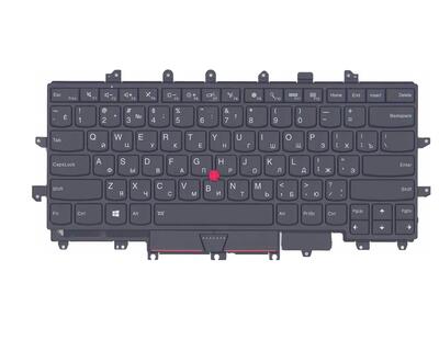 Клавиатура для ноутбука Lenovo ThinkPad (X1) с подсветкой (Light), с указателем (Point Stick), крепления (Fastening) Black, Black Frame, RU - фото 2