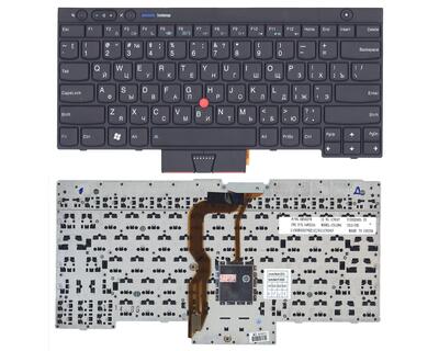 Клавиатура для ноутбука Lenovo ThinkPad (T430, T430I, X230, T530, L430, L530) с указателем (Point Stick) Black, Black Frame, RU