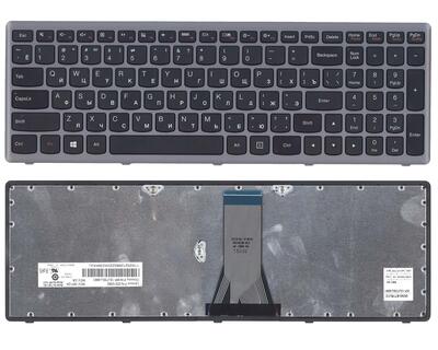 Клавиатура для ноутбука Lenovo IdeaPad Flex 15, G500S, G505, G505A, G505G, G505S, S500, S510, S510p, Z510, Black, (Silver Frame), RU