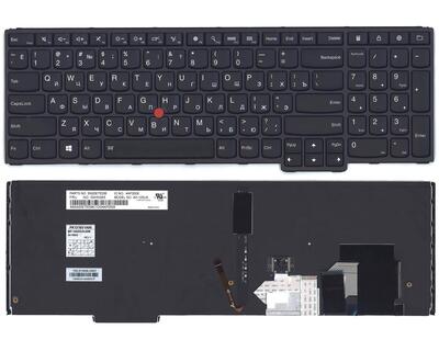 Клавиатура для ноутбука Lenovo Thinkpad (S5) с указателем (Point Stick), с подсветкой (Light), Black, (Black Frame), RU