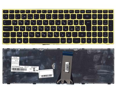 Клавиатура для ноутбука Lenovo IdeaPad (G50-70) Black, Green Frame RU
