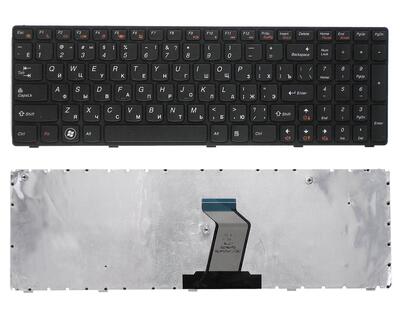 Клавиатура для ноутбука Lenovo IdeaPad (Z560, Z565, G570, G770) Black, (Black Frame), RU