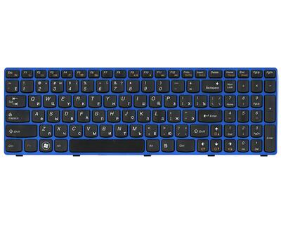 Клавиатура для ноутбука Lenovo IdeaPad (B570, V570, Z570, Z575) Black, (Blue Frame), RU - фото 2