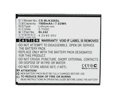 Аккумуляторная батарея для Lenovo CS-BLK300SL A6010 K3 3.7V White 1900mAh 7.03Wh