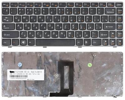 Клавиатура для ноутбука Lenovo IdeaPad (Z450, Z460, Z460A, Z460G) Black, (Gray Frame), RU