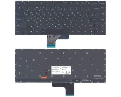 Клавиатура для ноутбука Lenovo Ideapad (S410, U430, U430p, U330P, U330) с подсветкой (Light) Black, (No Frame) RU