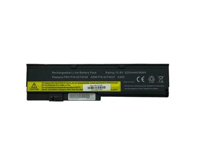 Аккумуляторная батарея для ноутбука Lenovo-IBM 42T4534 ThinkPad X200 10.8V Black 5200mAh OEM
