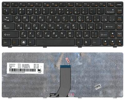 Клавиатура для ноутбука Lenovo IdeaPad (Z470, G470Ah, G470GH, Z370) Black, (Black Frame), RU
