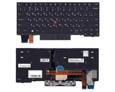 Клавиатура для ноутбука Lenovo ThinkPad X390 с подсветкой (Light), Black, (No Frame), RU