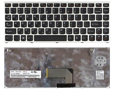 Клавиатура для ноутбука Lenovo IdeaPad (U460) Black, (Silver Frame), RU