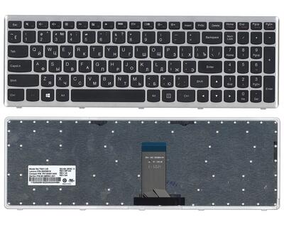 Клавиатура для ноутбука Lenovo IdeaPad U510, Z710 Black, (Silver Frame), RU